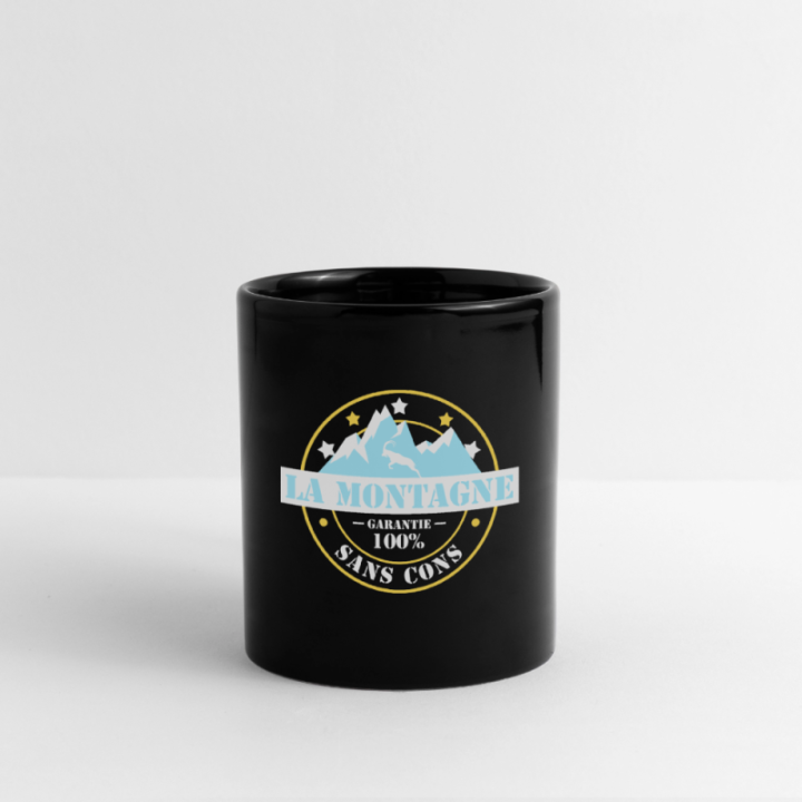 Mug uni - La montagne: Garantie sans cons - noir - front