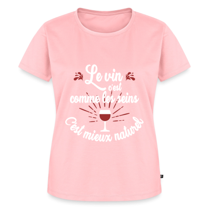 T-shirt premium femme - Le vin c'est mieux naturel - rose - front