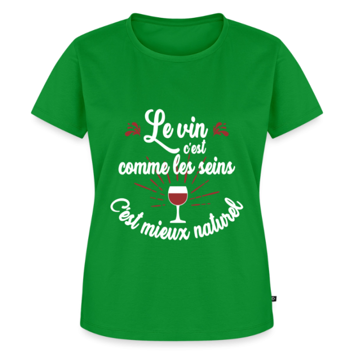T-shirt premium femme - Le vin c'est mieux naturel - vert - front