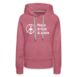 Sweat-shirt à capuche premium femme - Peace Love Apéro - mauve - front