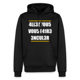 Sweat-shirt à capuche premium homme - Allez tous vous faire... - noir - front