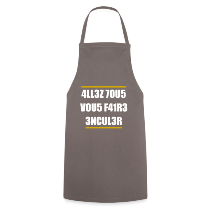 Tablier de cuisine - Allez tous vous faire... - gris - front