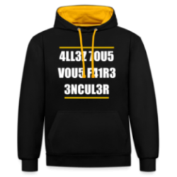 Sweat-shirt à capuche contrasté unisexe - Allez tous vous faire...