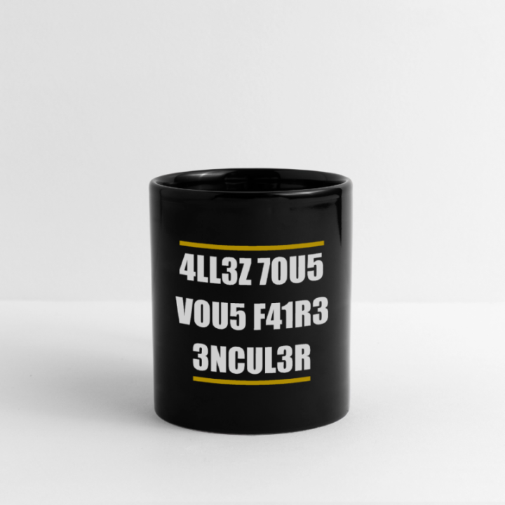 Mug uni - Allez tous vous faire... - noir - front