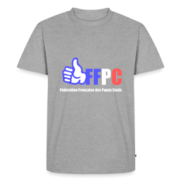 T-shirt premium homme - Fédération Française des papas cools - gris chiné - front