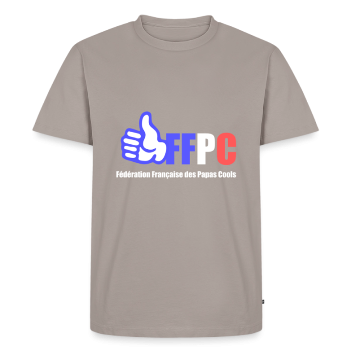 T-shirt premium homme - Fédération Française des papas cools - taupe - front