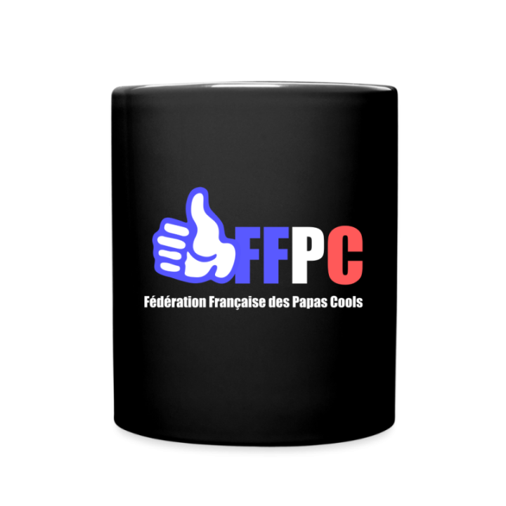 Mug uni - Fédération Française des papas cools - noir - front