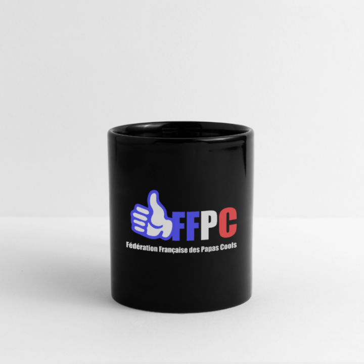 Mug uni - Fédération Française des papas cools - noir - front