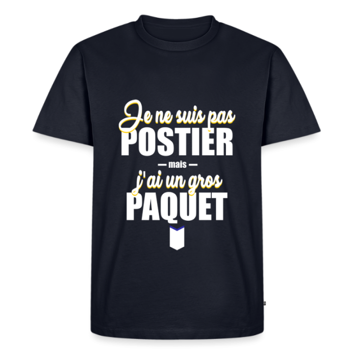 T-shirt premium homme - J'ai un gros paquet - bleu marine - front