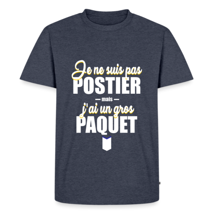 T-shirt premium homme - J'ai un gros paquet - bleu jeans  - front