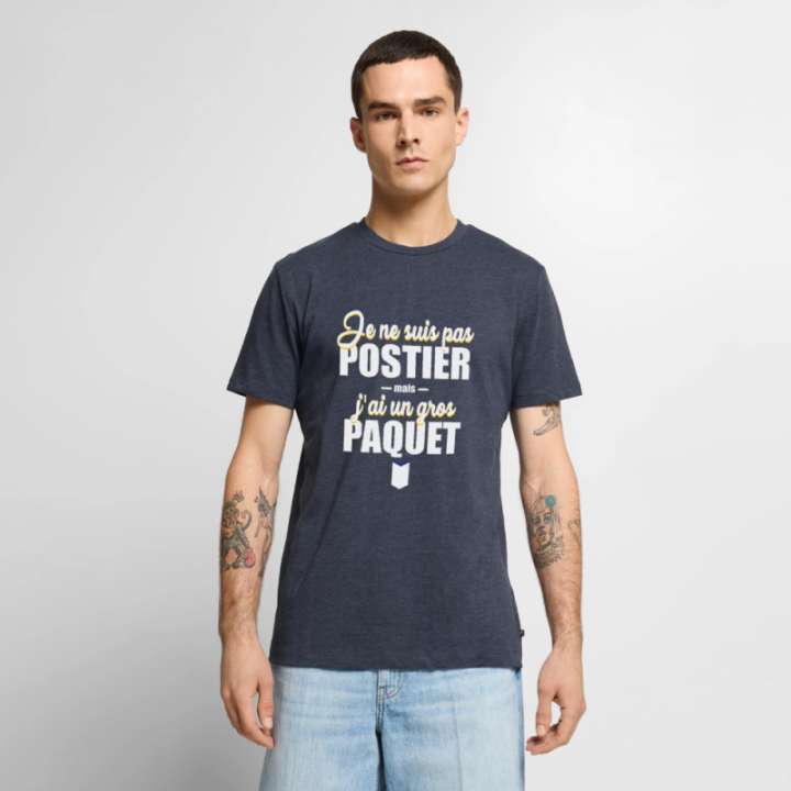 T-shirt premium homme - J'ai un gros paquet - bleu jeans  - front