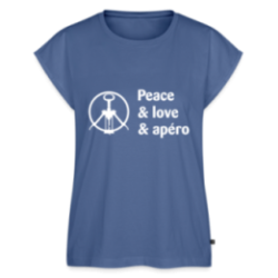 T-shirt à manches retroussées femme - Peace Love Apéro