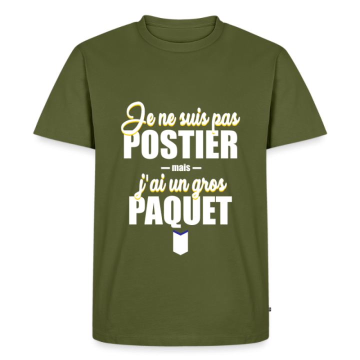 T-shirt premium homme - J'ai un gros paquet - kaki - front
