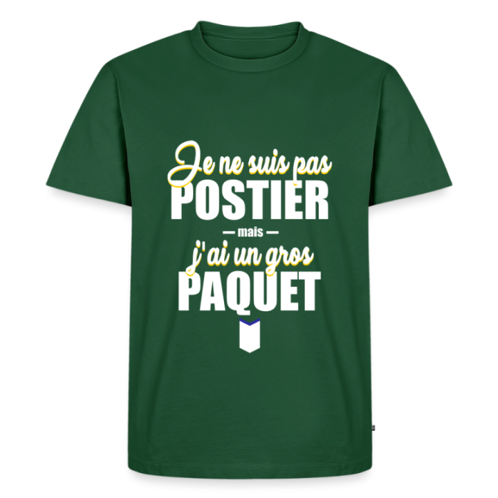 T-shirt premium homme - J'ai un gros paquet - vert bouteille - front
