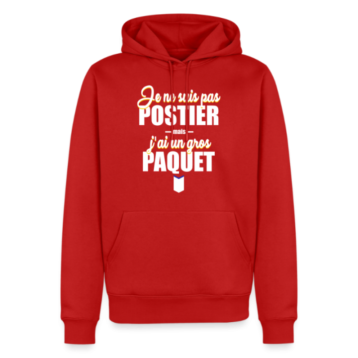 Sweat-shirt à capuche premium homme - J'ai un gros paquet - rouge - front