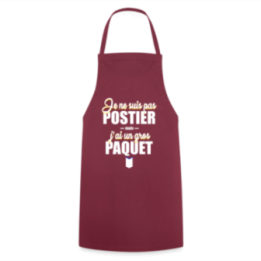 Tablier de cuisine - J'ai un gros paquet - bordeaux - front