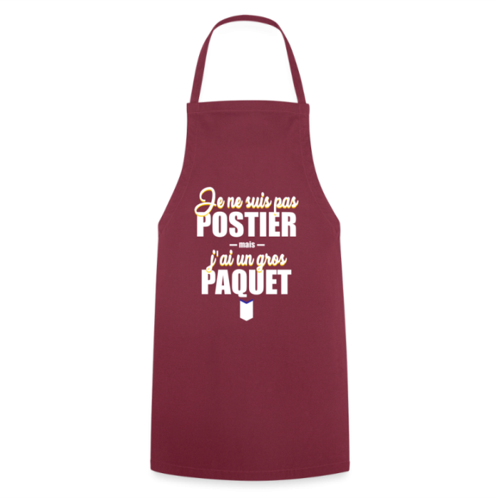 Tablier de cuisine - J'ai un gros paquet - bordeaux - front