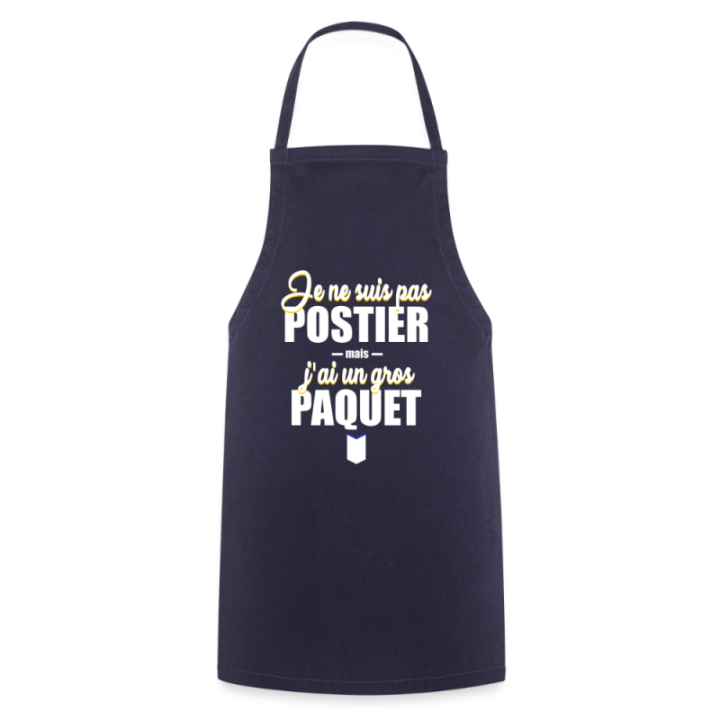 Tablier de cuisine - J'ai un gros paquet - marine - front