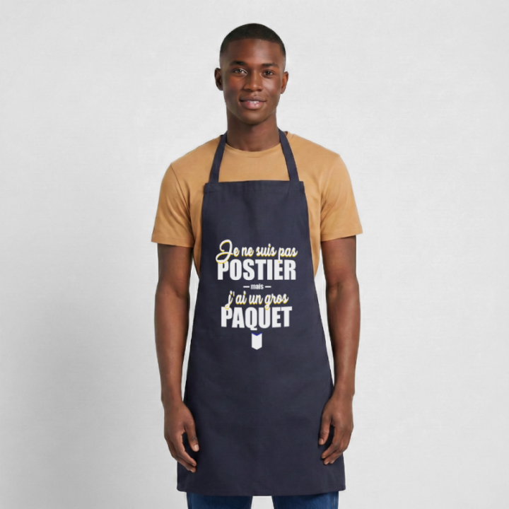 Tablier de cuisine - J'ai un gros paquet - marine - front