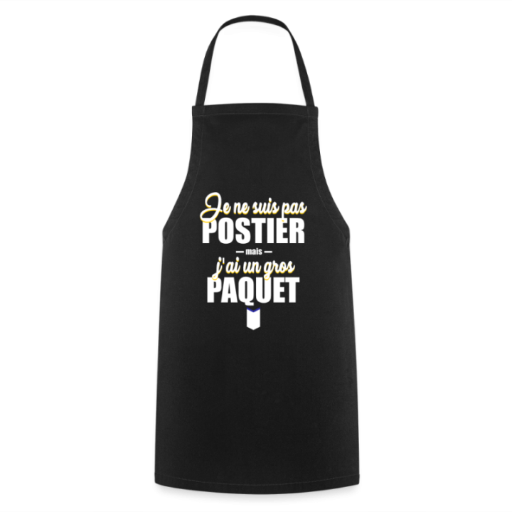 Tablier de cuisine - J'ai un gros paquet - noir - front