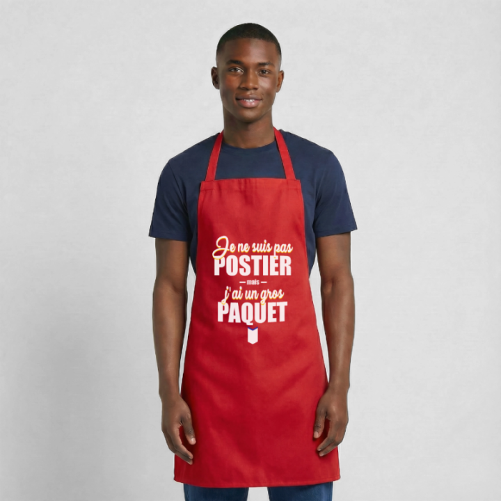 Tablier de cuisine - J'ai un gros paquet - rouge - front