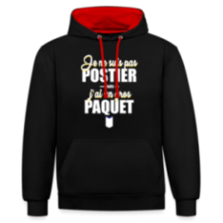 Sweat-shirt à capuche contrasté unisexe - J'ai un gros paquet