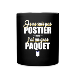 Mug uni - J'ai un gros paquet - noir - front