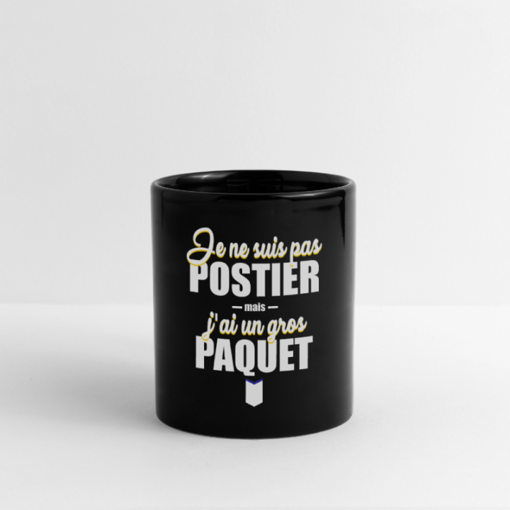 Mug uni - J'ai un gros paquet - noir - front