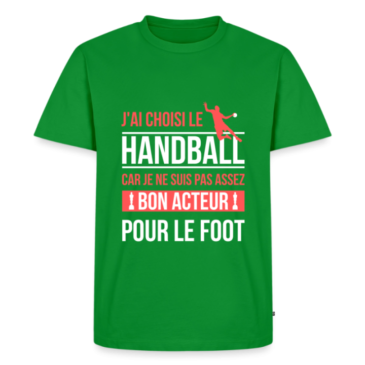 T-shirt premium homme - J'ai choisi le handball - vert - front