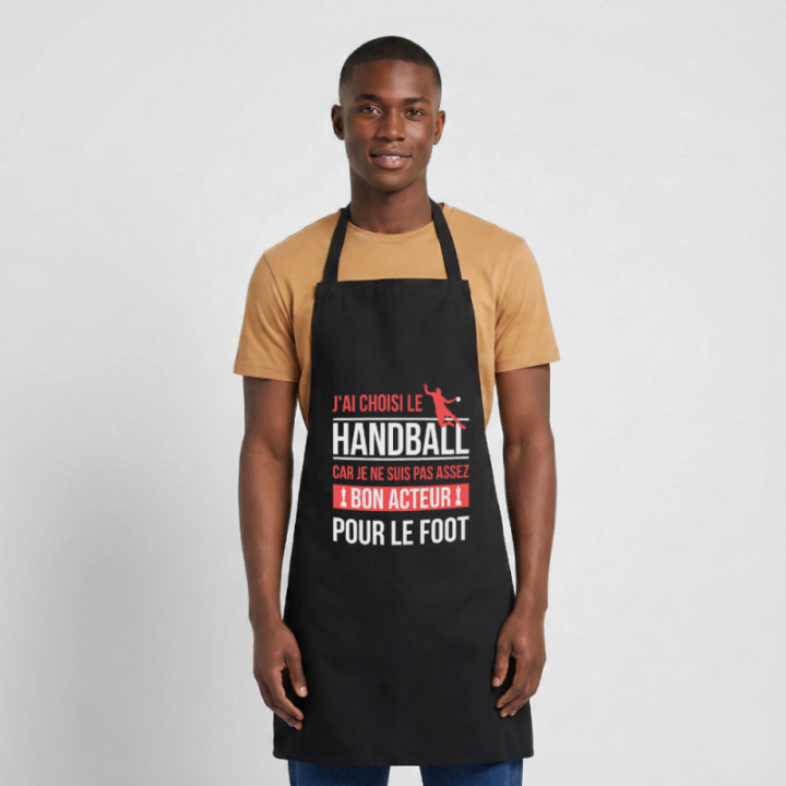 Tablier de cuisine - J'ai choisi le handball - noir - front