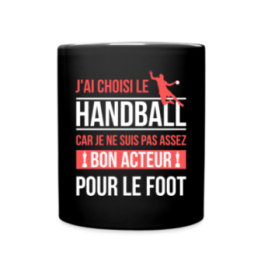 Mug uni - J'ai choisi le handball - noir - front