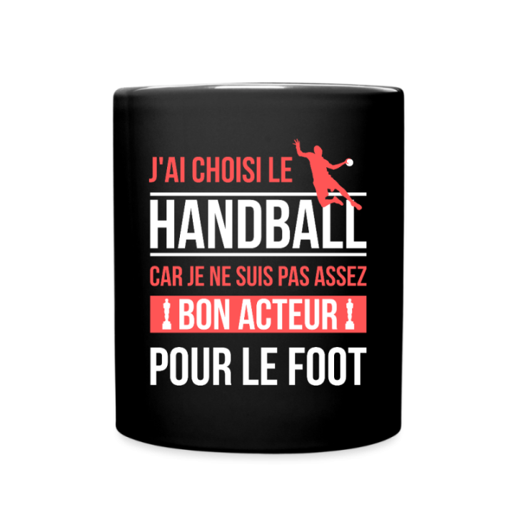 Mug uni - J'ai choisi le handball - noir - front