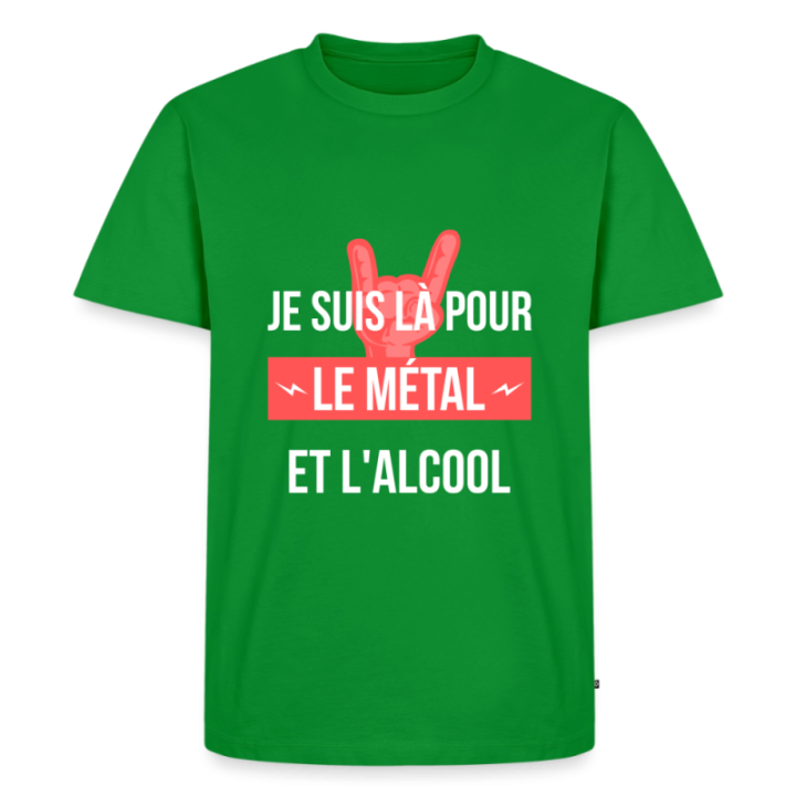 T-shirt premium homme - Je suis là pour le métal et l'alcool - vert - front