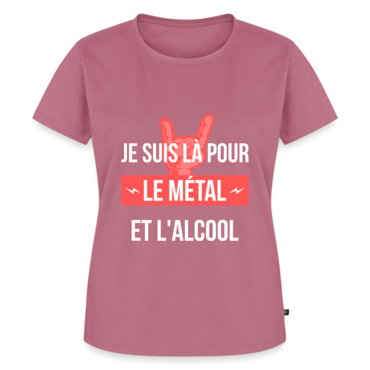 T-shirt premium femme - Je suis là pour le métal et l'alcool - mauve - front