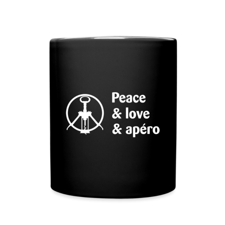 Mug uni - Peace Love Apéro - noir - front