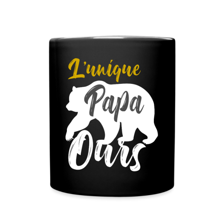 Mug uni - L'unique papa ours - noir - front