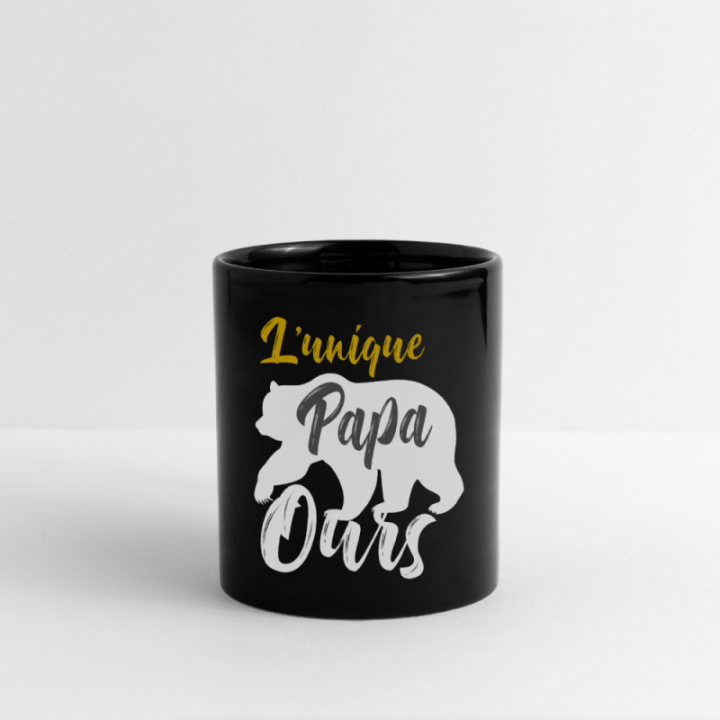 Mug uni - L'unique papa ours - noir - front