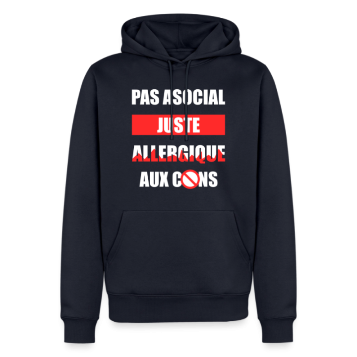  juste allergique aux cons - noir - front