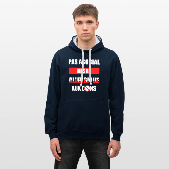  juste allergique aux cons - noir/rouge - front