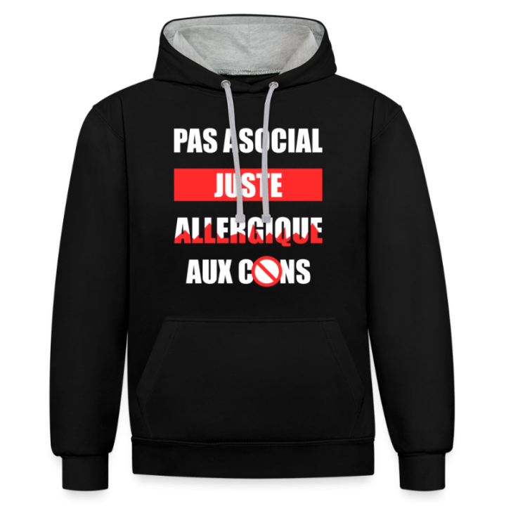  juste allergique aux cons - bleu marine/gris chiné - front