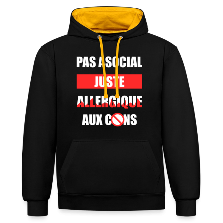  juste allergique aux cons - bleu marine/rouge - front