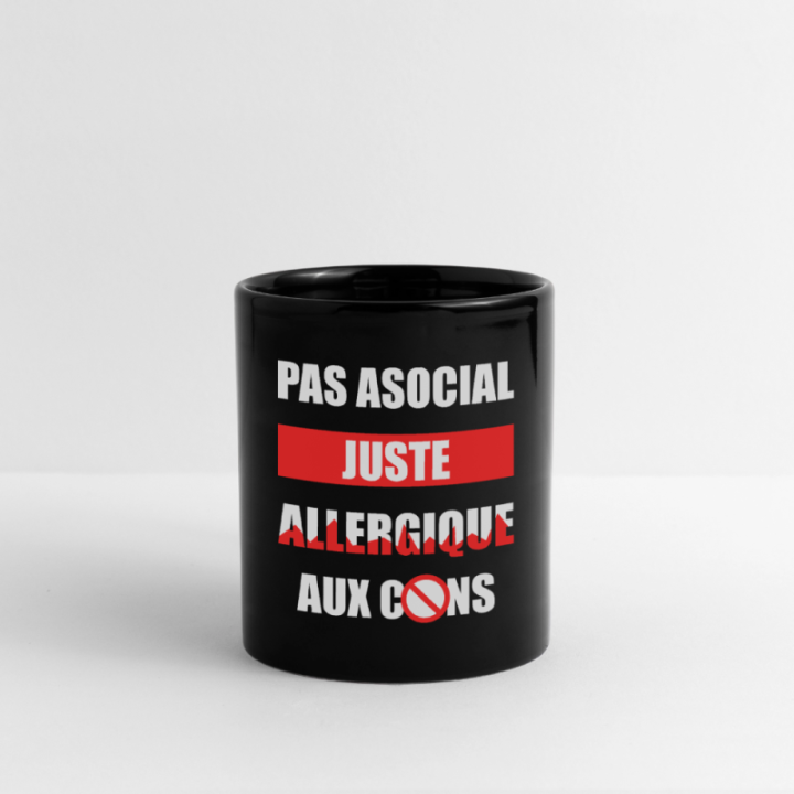  juste allergique aux cons - noir - front