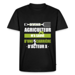 T-shirt premium homme - Devenir agriculteur m'a sauvé