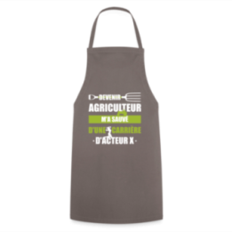 Tablier de cuisine - Devenir agriculteur m'a sauvé - gris - front