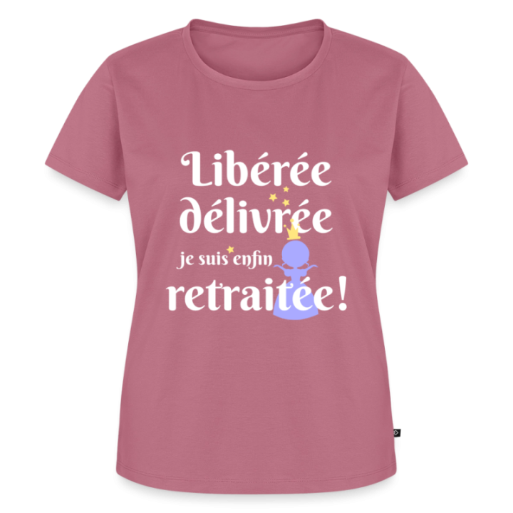 T-shirt premium femme - Libérée Délivrée Retraitée - mauve - front
