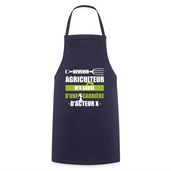 Tablier de cuisine - Devenir agriculteur m'a sauvé - marine - front