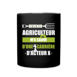 Mug uni - Devenir agriculteur m'a sauvé - noir - front