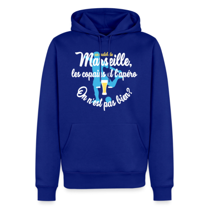 Sweat-shirt à capuche premium homme - Un match de Marseille