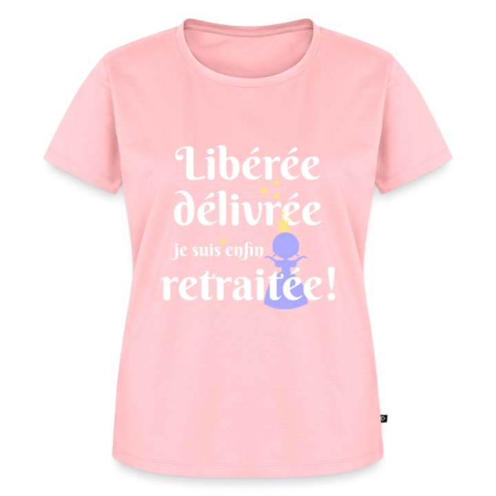 T-shirt premium femme - Libérée Délivrée Retraitée - rose - front