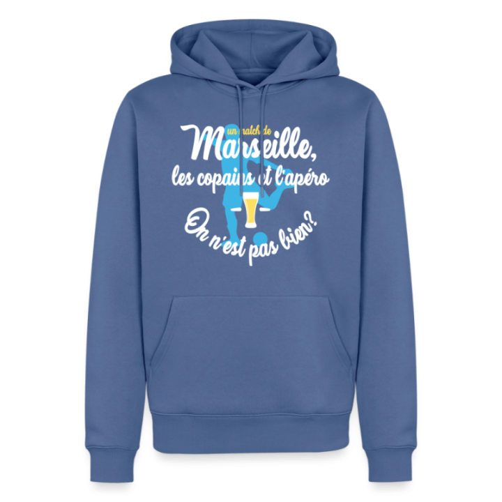 Sweat-shirt à capuche premium homme - Un match de Marseille